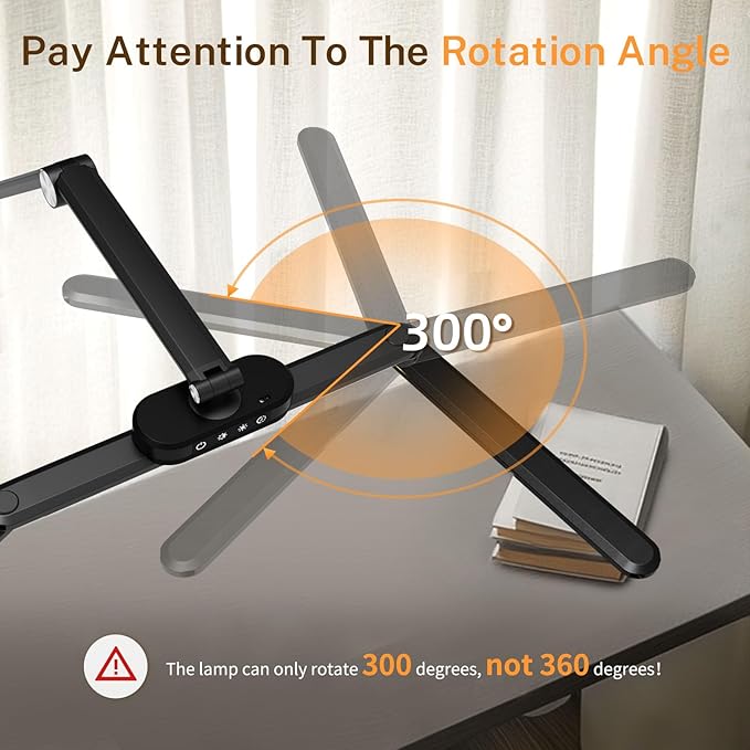 Table Lamp, LED Desk Lamp with Clamp and Base, Architect Desk Lamp for Home Office with Remote Control, 24W Ultra Bright Desk Light with Gesture Sensor Switch, Memory Function, Eye Caring Table Light