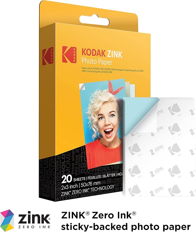 KODAK x Barbie Step Slim Wireless Instant Portable Photo Mobile Printer (Iconic Style)+ Barbie Deluxe Camera Case + Barbie Photo Album + Zink Paper (20 Sheets)