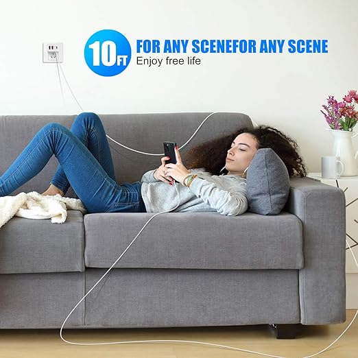 USB Type C Charger for iPhone 16 Pro,40W Multiport Type C Charger Fast Charging,2Pack 4 Port USB C Wall Charger 10FT USBC Chargers Cord for iPhone 16/16 Pro/16 ProMax/16e/15/15 ProMax/15 Plus,iPad Pro