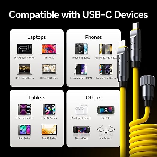 AOHI 240W 8 in 1 USB 4 Cable Set, The Future 240W PD3.1 USB C Fast Charging Cable Supports 40Gbps Data Transfer 8K HD Display for iPhone15 Pro Max MacBook Pro Air iPad Galaxy
