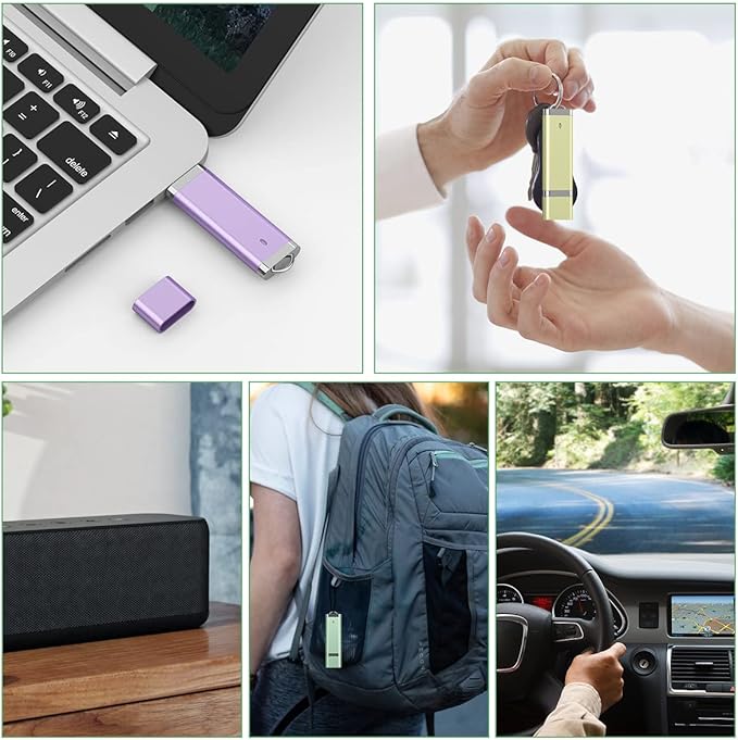 Aiibe 2GB 2G USB Flash Drive 5 Pack USB 2.0 Memory Stick Thumb Drives 2GB (5 Mixed Colors: Blue Green Yellow Pink Purple)