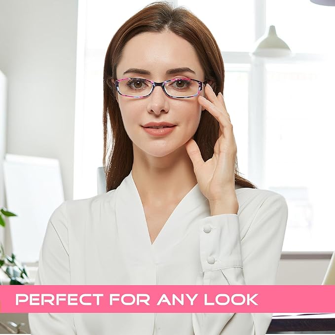 NORPERWIS 6 Pack Ladies Reading Glasses for Women Blue Light Blocking Spring Hinge Fashion Eyeglasses Readers for Women (6 Pack Mix Color-9, 3.50)