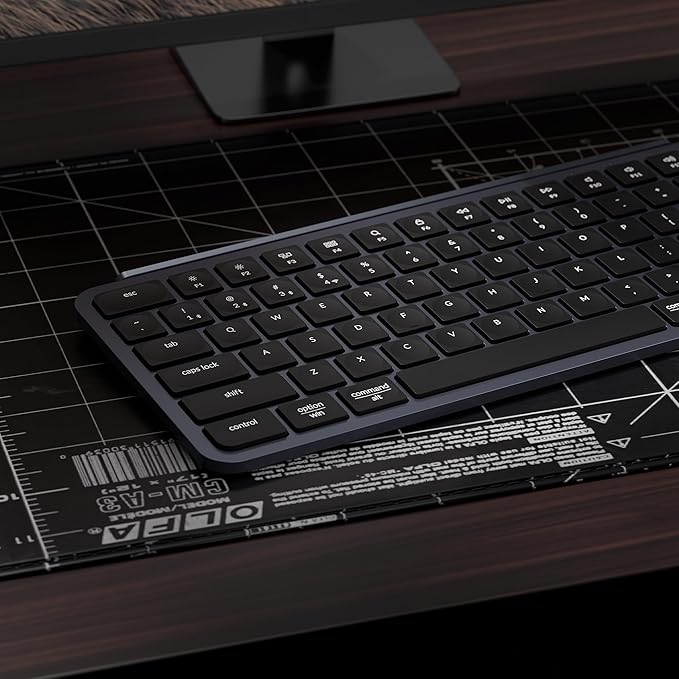 Keychron B1 Pro Ultra-Slim ZMK/Launcher Wireless Bluetooth 2.4 GHz/Wired Connection Keyboard for Mac Windows Linux - Gray