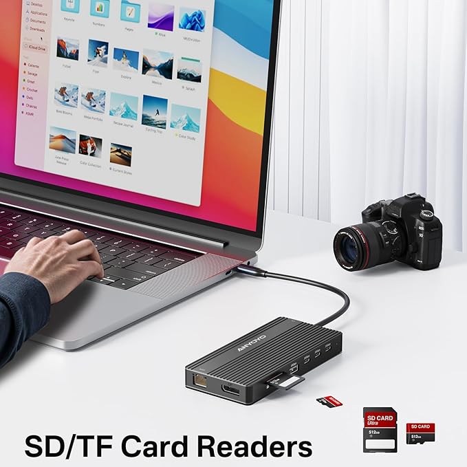 USB C Hub USB C Docking Station Dual Monitor14-IN-1 Triple Display Multiport Adapter with 2*HDMI +DP + 5*USB-A/C 10Gbps Ports+Ethernet+SD/TF Laptop Docking Station for HP/Dell/Lenovo/Thinkpad (Black)