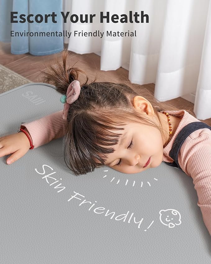 SAIJI Leather Lap Desk Laptop Bed Tray Table, Adjustable Laptop Stand for Bed, Portable Lightweight Standing Desk for Writing Eating Reading Couch Sofa Floor for Adults Kids (20.5"*11.8",Gray)