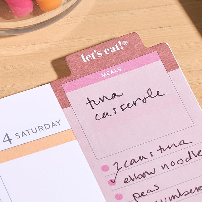 Erin Condren Multifunctional Sticky Notes and Bookmark for Grocery Lists and Meal Prep, Use as Tab or Bookmark in Notebooks, Planners, Journals