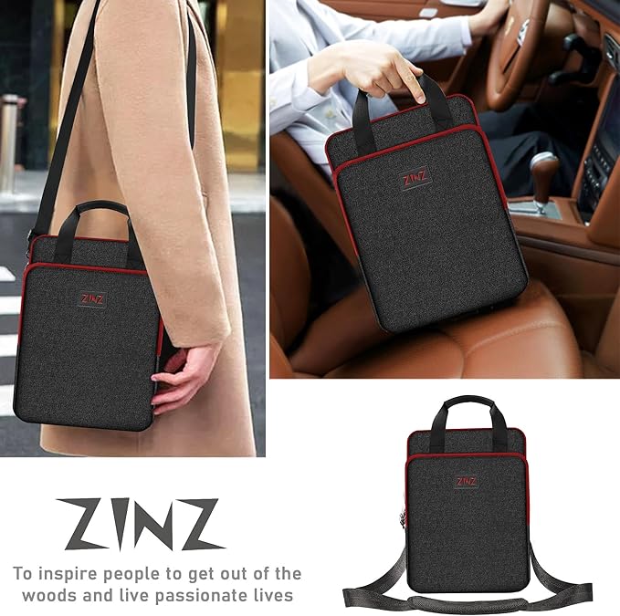 ZINZ Slim & Expandable Case 12.9 13 inch Travel Laptop Shoulder Bag for MacBook Air 13" M3/M2/M1, MacBook Pro 13" M2/M1, iPad Pro 12.9"/13"/11", iPad Air 13",B01K02
