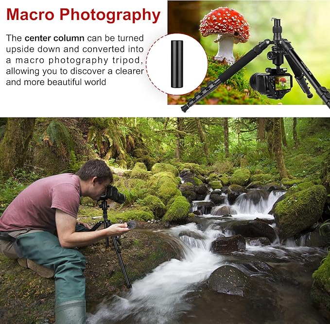 JOILCAN Tripod for Camera, 81" Camera Tripod Stand, 83 inches DSLR Tripods & Monopods, Heavy Duty Travel Tripod for Binoculars Laser Level Spotting Scope Telescope, Max Load 35lb