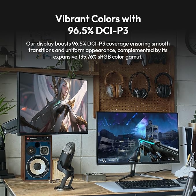 Pixio PX278 Wave 27 inch 180Hz Refresh Rate QHD 1440p Resolution Fast IPS Panel 1ms GTG Response Time Gaming Monitor with FreeSync