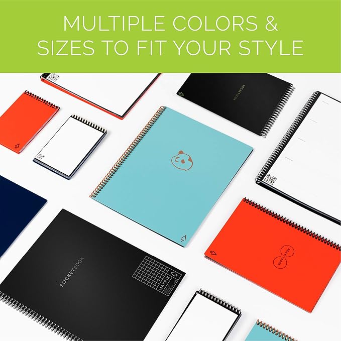 Rocketbook Matrix Smart Reusable Graph Notebook | Eco-friendly, Digitally Connected Isometric Notebook | Neptune Teal, Letter Size (8.5" x 11") with Pen, Cloth, and App Included