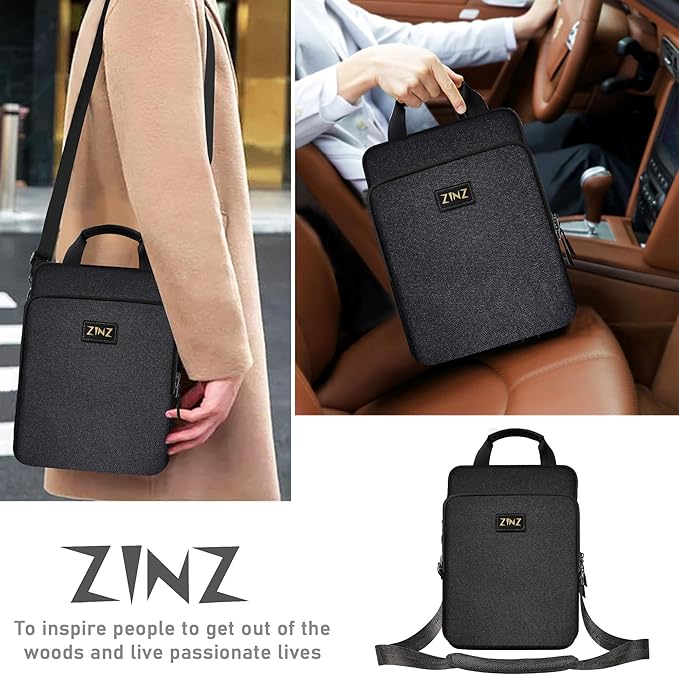 ZINZ Slim & Expandable Case 12.9 13 inch Travel Laptop Shoulder Bag for MacBook Air 13" M3/M2/M1, MacBook Pro 13" M2/M1, iPad Pro 12.9"/13"/11", iPad Air 13",B01K01