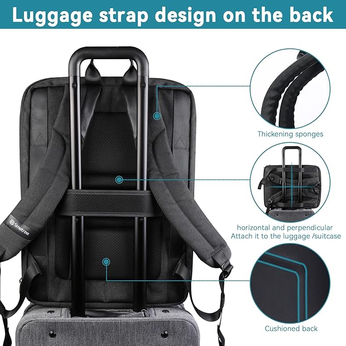 Smatree 17-18inch Hard Travel Men Tech Backpack for Alienware 18 Area-51/x17 R2, ASUS Vivobook 17/TUF Gaming A17/F17, MSI Stealth 18 AI/Titan 18/CreatorPro X18, Lenovo V17 Gen 2/HP Laptop 17 Backpack