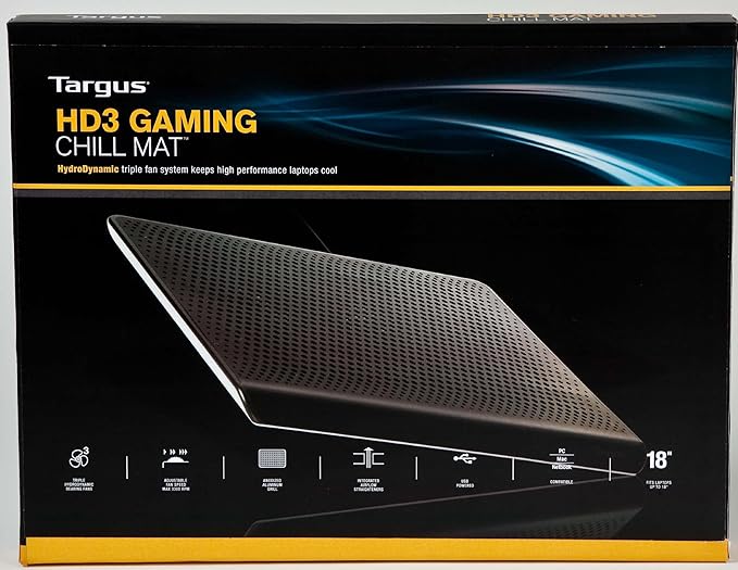 Targus Chill Mat HD3 Gaming for up to 18-Inch Laptop, Black (AWE57US)