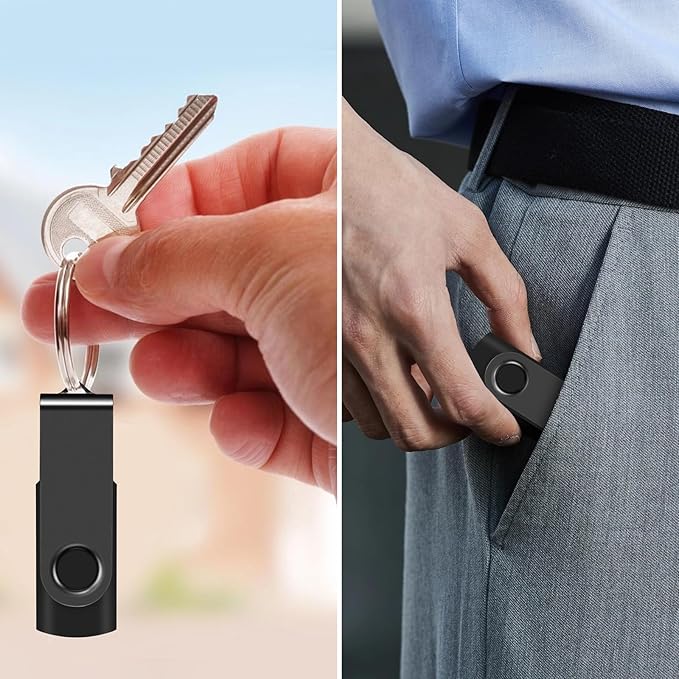 AreTop 4GB USB Flash Drive 10 Pack USB 2.0 Thumb Drives Memory Stick Swivel Jump Drive USB Stick for Storage and Backup (10 Pack 4GB, Black)