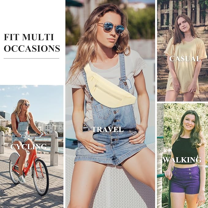 MAXTOP Large Crossbody Fanny Pack with 4-Zipper Pockets,Gifts for Enjoy Sports Festival Workout Traveling Running Casual Hands-Free Wallets Waist Pack Phone Bag Carrying All Phones