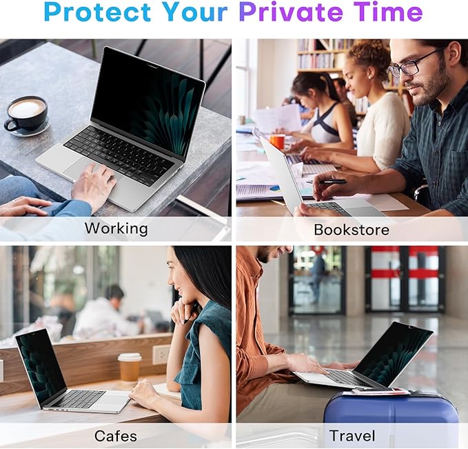OMOTON Magnetic Privacy Screen for MacBook Air 13.6/13 Inch (2022-2025, M2, M3, M4), Anti-Spy Filter, Matte Anti Glare Blue Light Protector, Easy Install & Remove