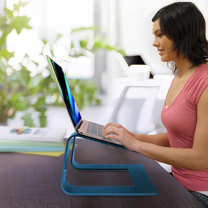 Laptop Stand,Ergonomic Aluminum Laptop Mount,Detachable Laptop Riser,Notebook Holder Compatible with MacBook Pro/Air HP Lenovo Samsung,Dell,All 10-17.3" Laptops (Deep Sea Blue)