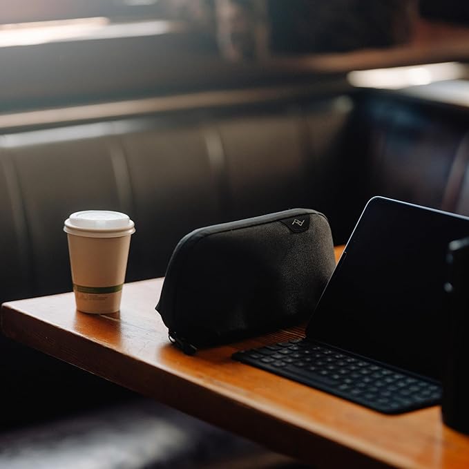 Peak Design Small Tech Pouch, Coyote, Electronics Organizer for Travel or Everyday Carry, Origami-Style Storage, Cable Pass-Through, Weatherproof, Gear Carry Bag for Men and Women