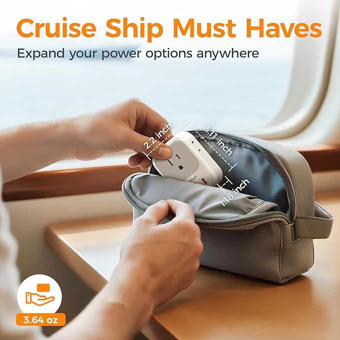 TESSAN USB C Charger Block 20W PD, Fasting Charging Electrical Outlet Extender with 4 Box Splitter and 3 USB Ports, 4 Side Multi Plug Wall Outlet for Cruise Home Office Dorm Room