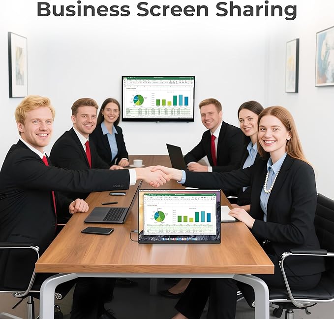 Portable Monitor 14" Ultra-Slim 1920×1200 FHD IPS, 100% sRGB, USB-C/HDMI Second Screen for Laptop/PC/Mac/Phone/Xbox/PS4/Switch - Built-in Speakers & Protective Cover