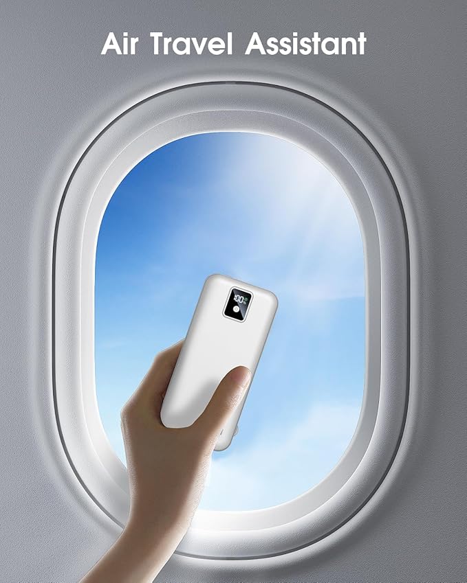 Portable Charger Built-in Cables and AC Wall Plug, 12000mAh power Bank, USB C 22.5W Fast charging Phone Charger ,Compact Lightweight External Battery Pack for iPhones, iPad, Samsung,Tablets, etc.