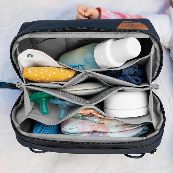 Peak Design Tech Pouch, Midnight, Electronics Organizer for Travel or Everyday Carry, Origami-Style Storage, Cable Pass-Through, Weatherproof Recycled Nylon, Gear Carry Bag for Men and Women