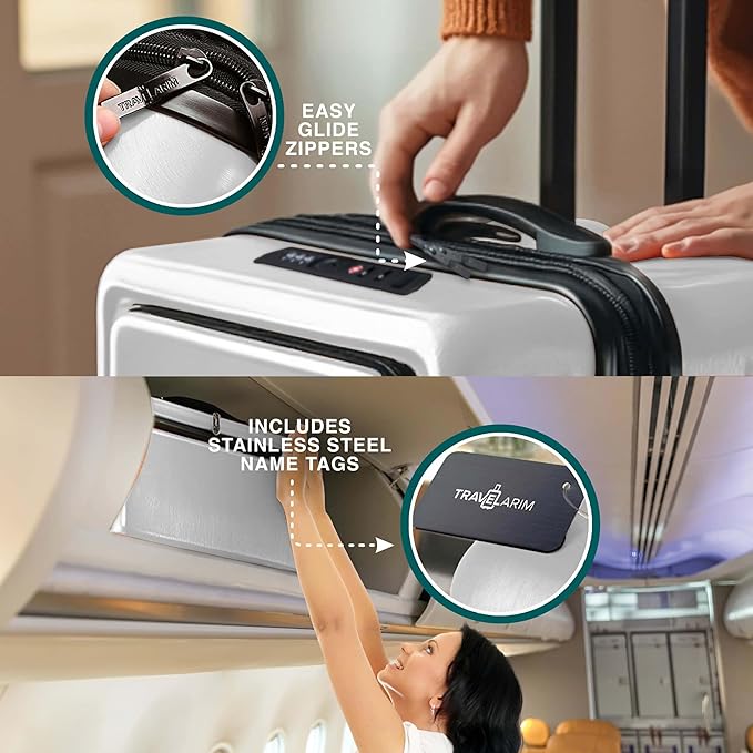 Luggage Sets 3 Piece, 22 Inch Carry on Luggage and 28 Inch Suitcases with Wheels Spinner, Durable Hard Shell Suitcase Set, Expandable Travel Suitcase, White