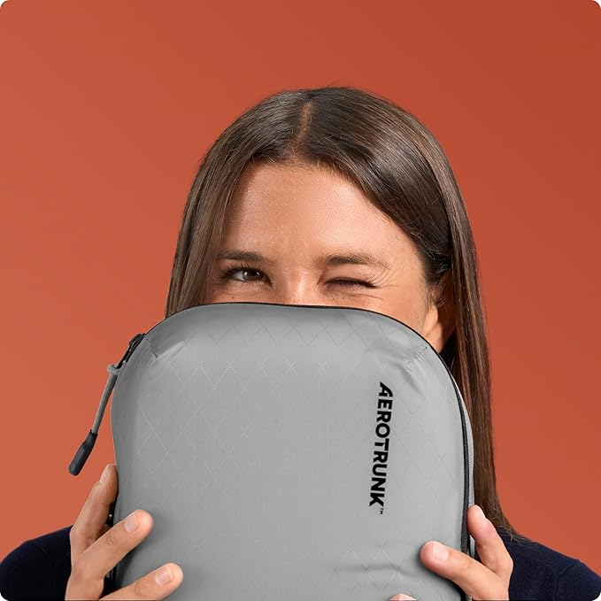 Aerotrunk Ultralight Compression Packing Cubes - Lightweight Travel Organizers for Suitcases and Luggage (6-Pack, Light Grey)