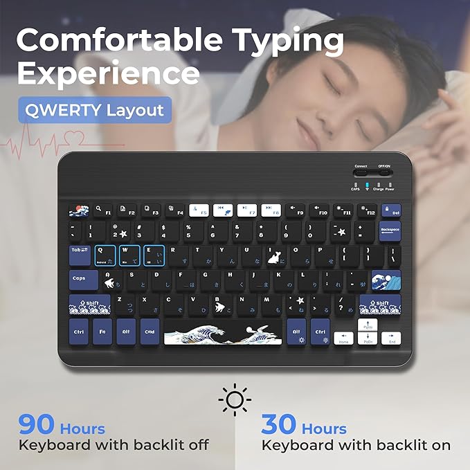 OHY Bluetooth Keyboard for iPad 10th/9th/8th/7th Gen, iPad Pro,iPad Air 13/11 inch & iPad mini | Ultra-Thin Lightweight Wireless Keyboard with Rechargeable Battery & Bluetooth for iOS/Android Devices