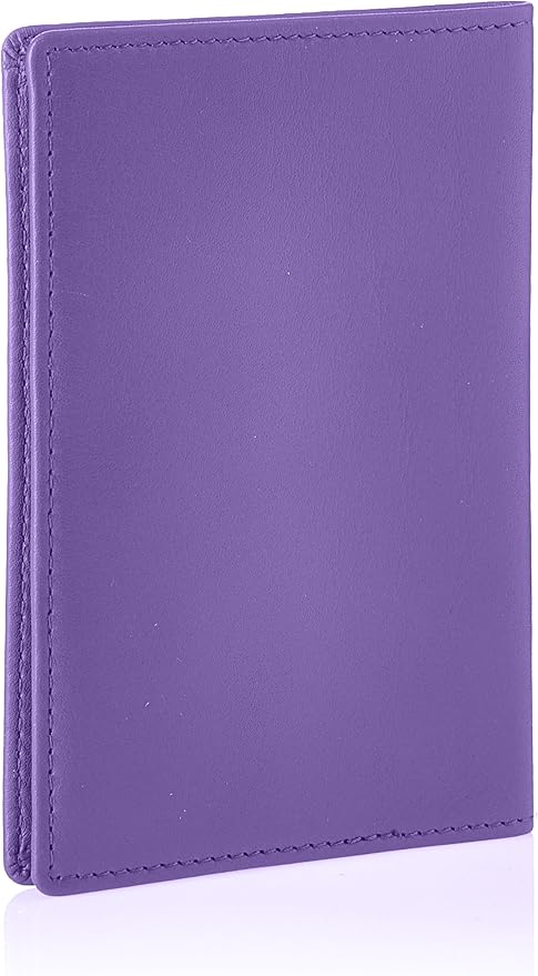 Royce Leather RFID Blocking Passport Travel Document Organizer in Leather, Purple 2, One Size