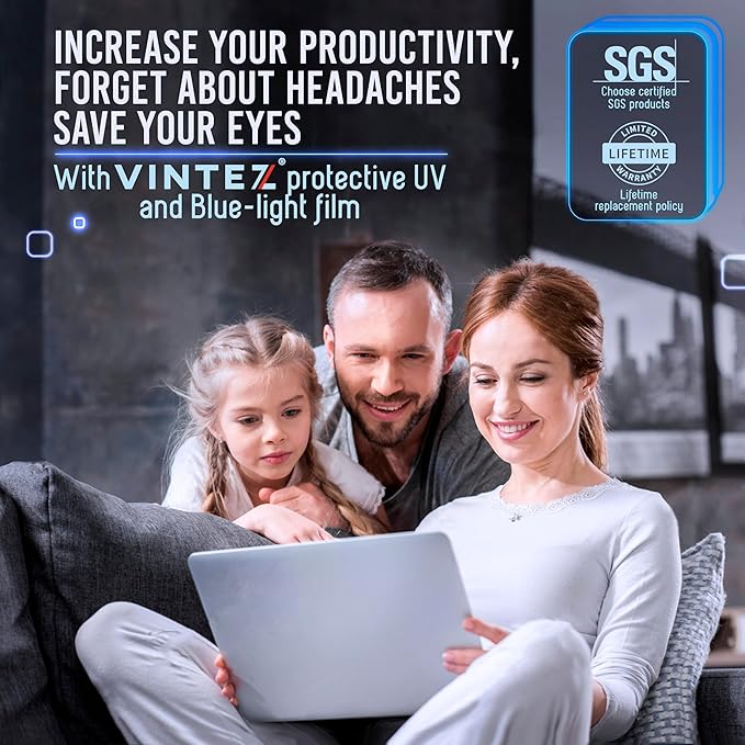 VINTEZ Magnetic Blue Light Screen Protector Compatible With MacBook Air 15" 2023, 2024, M2, M3 Anti Blue Light Blocking Filter for Laptop