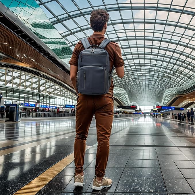 Waterproof Laptop Backpack for Men & Women, Flight Approved Anti-Theft Daypack with 15.6-inch Laptop Sleeve (Blue)