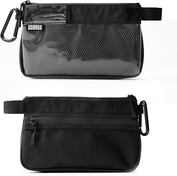 GOBAGS Production Zipper Bags - Electronics & Camera Accessories Bag - Cable organizer, Gear Accessory Pouch, Travel Camera Essentials (Small, Black, 2 pack)