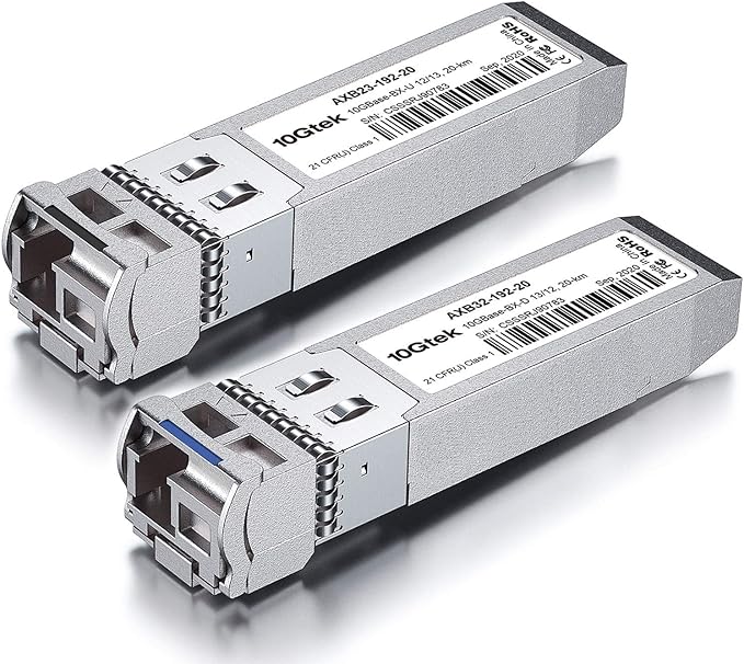 10Gtek a Pair of 25G SFP28 Bidi Transceiver, LC Single-Mode Single Fiber Module, 25GBASE-BIDI 1270nm/1330nm Module for Cisco SFP-25GBX-U-10/SFP-25GBX-D-10, Ubiquiti UniFi, Mikrotik and More, DOM, 20km
