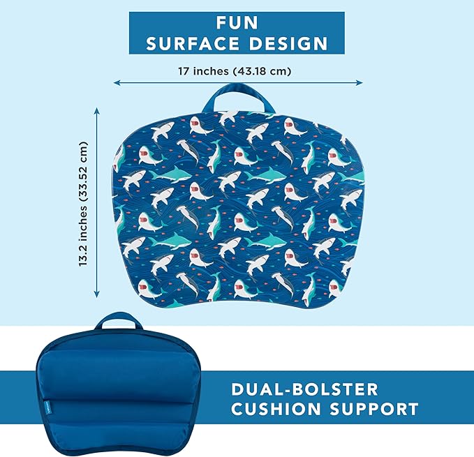 LAPGEAR MyStyle Portable Lap Desk with Cushion - Shark - Fits up to 15.6 Inch Laptops - Style No. 45323