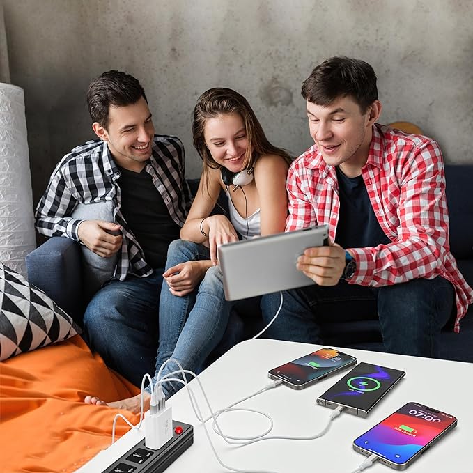 USB C Block 60W, 5 Ports Wall Plug Fast Charging Block, PD+QC Multiport Power Adapter USB C Charger Type C for iPhone 17,17 Air,17 Pro,17 Pro Max,16,15,14,13,12,11,X, Galaxy S25, S24,Tablet