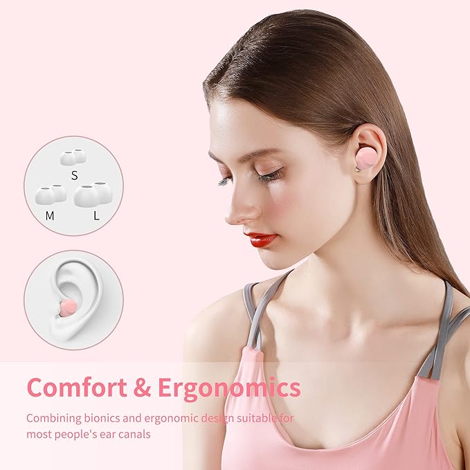Wireless Earbuds Pink Bluetooh Earbuds with Mic Noise Reduction 36H Playtime IPX5 Waterproof Headphones in Ear Stereo Ear Buds Earphones for Sport,fit for Girls Women