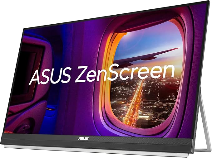 ASUS ZenScreen 27” 1440P Transportable Monitor (MB27ACF) - QHD (2560 x 1440), IPS, 100Hz, USB-C PD 70W, Speakers, Carrying Handle, Kickstand, C-clamp, Sub-woofer, 2.1 Channel Audio, 3 yr Warranty