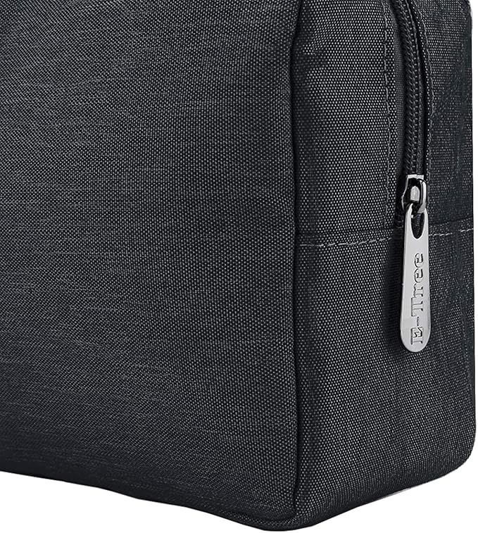 E-Tree Makeup Bag, Big Travel Make up Pouch, Zipper Large Cosmetic Brush Skin Care Case, Toiletry Bags for Traveling Women Man,Tech Electronic Organizer,Small Canvas Storage for Personal Items,Black