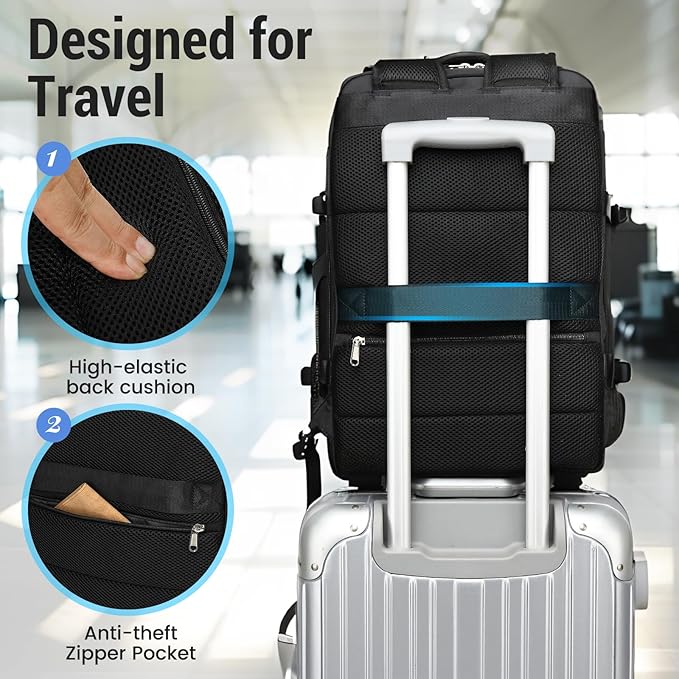 Expandable Travel Backpack Women Men, Carry On Backpack with USB Charging Port & Shoe Pouch,TSA 17.3inch Laptop Mochila Flight Approved,Nurse Bag Casual Daypack for Weekender Business Hiking,Gift