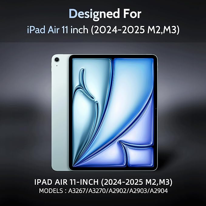 4-Way Magnetic Privacy Screen for iPad Air 11 Inch 2024/2025 (M2/M3, 6th/7th Gen), Removable 360 Spy Private Filter, Anti Blue Light Glare Bubble-Free Easy Install Black Security Protector