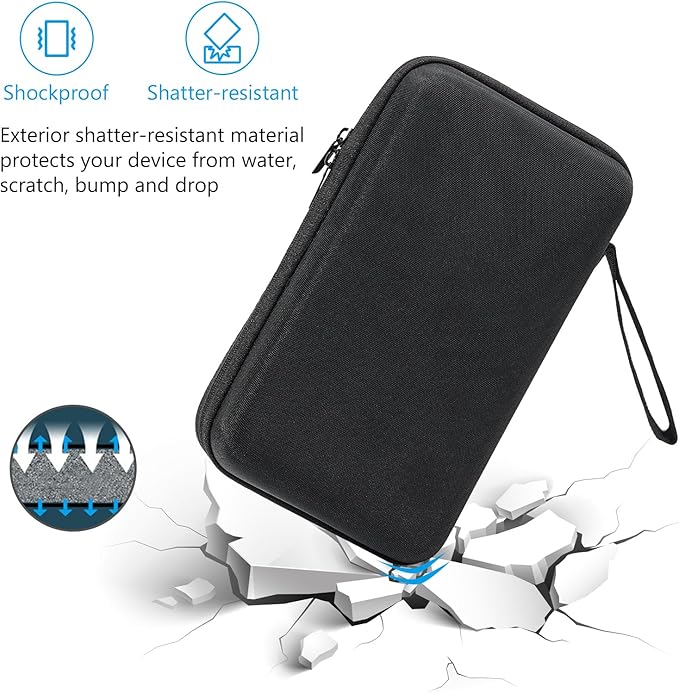 ProCase Large Hard Travel Electronic Organizer Case for MacBook Power Adapter Chargers Cables Tech Organizer Hard Drive USB Flash Disk SD Card Portable Electronics Accessories Bag -Black