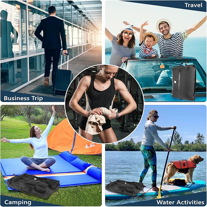 Dobaly 33L Professional Vacuum Bags for Travel with Wireless Vacuum Pump, IP67 Reusable Vacuum Compression Bags for Suitcases and Backpack Space Saver Vacuum Bags Lightweight&Durable (1PC+Pump)