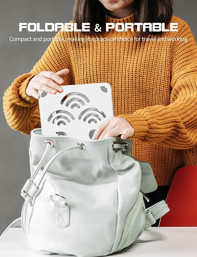 Adjustable Tablet Stand for Desk, Premium Aluminum Holder for iPads, Tablets, Kindles, Switch, Phones, and All Devices up to 14 Inches. Portable and Foldable Silver, Plus Size