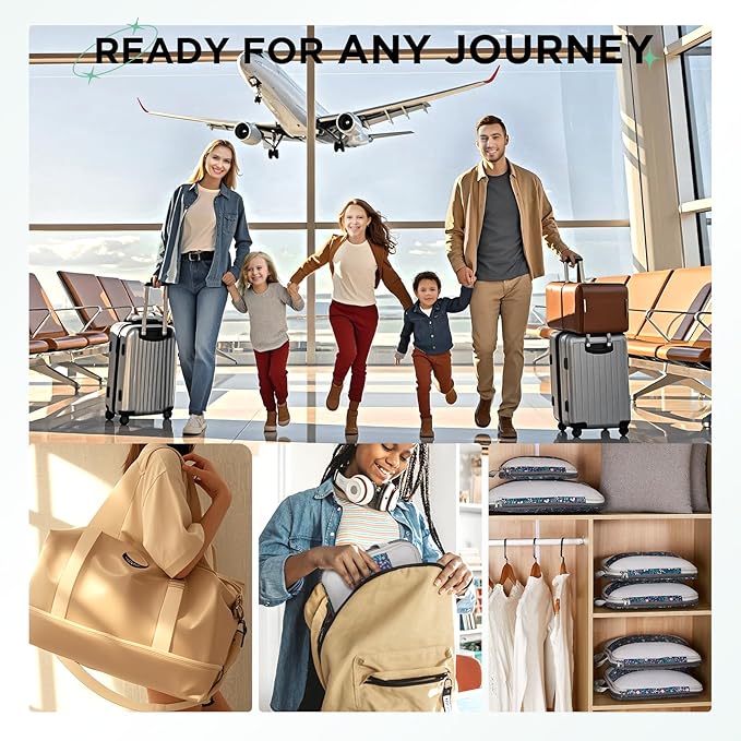 2 Set Compression Packing Cubes for Travel Essentials,Compressible Expandable Packing Cubes for Suitcase,OlarHike Luggage Organizer Bags for Travel(Dark Blue Floral)