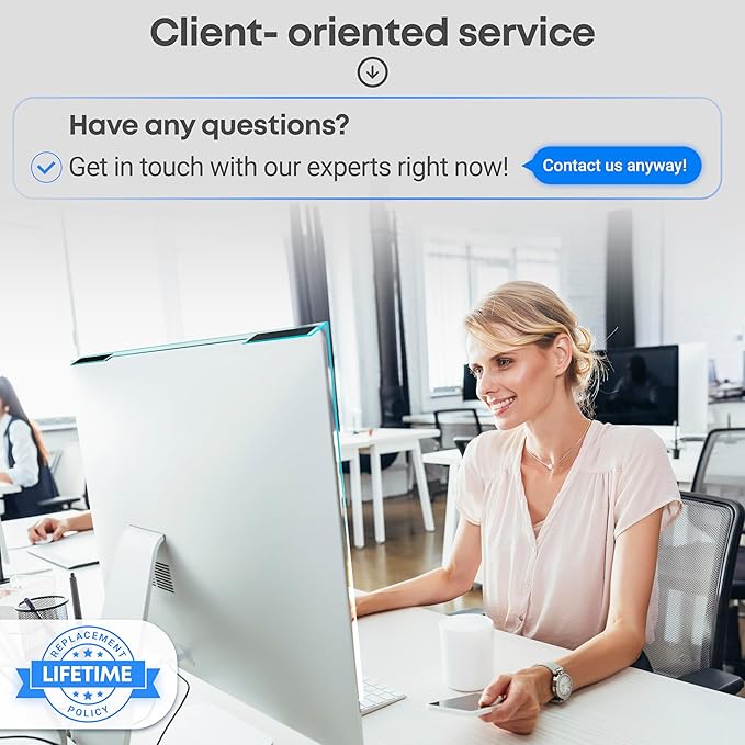 VINTEZ Blue Light Screen Protector for 23 Inch Computer Monitor and Laptop – Anti-UV Blue Light Blocking Film for Desktop PC, Eye Protection Filter, 20.6" x 12", 2 Pack