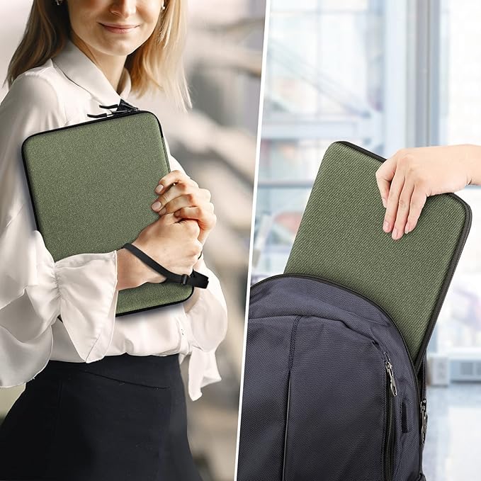 FINPAC Hard Laptop Sleeve Case for 13 inch MacBook Air M4 2025 M3 2024, 14 inch MacBook Pro M4/M3/M2/M1 A2918 A2992 A2779 A2442, 13'' Air/Pro, Waterproof Case for Dell, Surface Laptop, HP, Acer, Olive