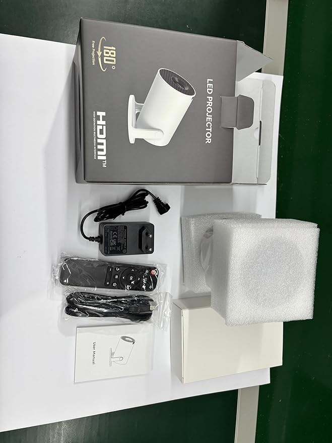 Mini Projector with WiFi and Bluetooth Built-in Android 11, 1080P 4K Support Portable Projector LYNCAST 180°Rotatable Upgrade HY300pro+ Projector for Home,Outdoor Use OptiBarrel 005