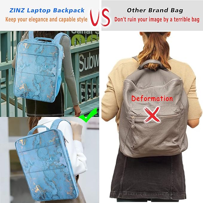 ZINZ Slim & Expandable Laptop Backpack 15 15.6 16 Inch Sleeve with USB Port, Spill-Resistant Notebooks Bag Case for Most 14-16 Inch MacBooks Surface-Books Dell HP Lenovo Asus Computers,B01M01