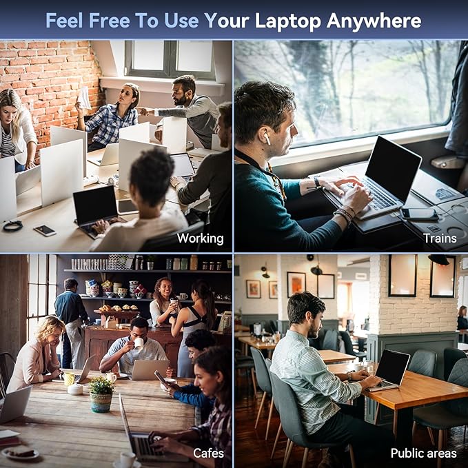 Mamol Magnetic Laptop Privacy Screen 15.6 inch ,16:9 Aspect Removable Anti Glare Protector Blue Light Privacy Screen Filter,Filter Shield Compatible with HP/Dell/Acer/Asus/Samsung/Lenovo/Thinkpad Envy